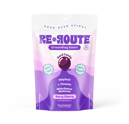 Re-Route Wellness Grounding Sours functional sour candy with adaptogens for anxiety support
