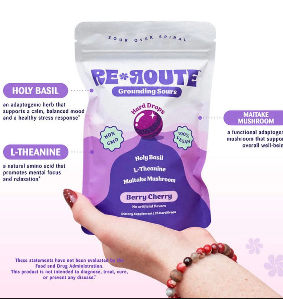 Re-Route Grounding Sours pouch and ingredients